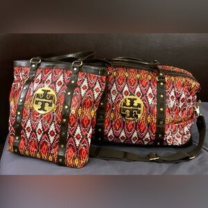 Tory Burch Travel Set Weekender Carryon Luggage Oversized Duffle Bag & Tote